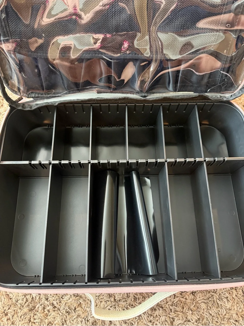 Young Nails Iridescent Pink Nail/Makeup Train Case